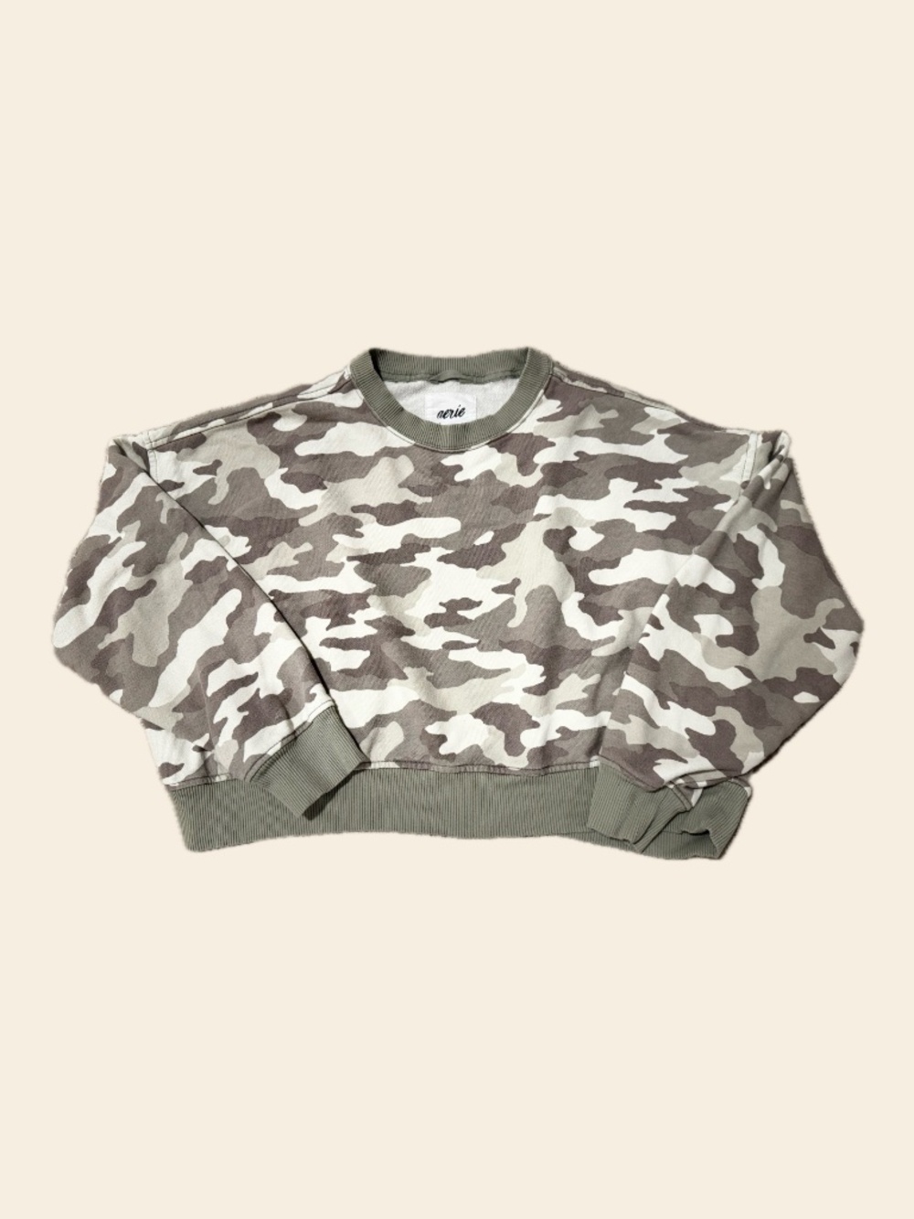 Camo Aerie Cropped Sweatshirt